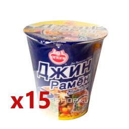 1 кор. Лапша сублимированная Джин Рамен (неостр.) Оттоги/Ottogi, Корея (15шт *65 г)Распродажа