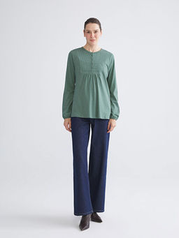 Bisiklet Yaka Nak??l? Bluz