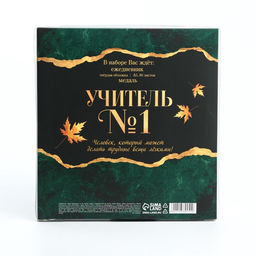 Подарочный набор, ежедневник А5, 80 л., медаль «Лучший в мире учитель»