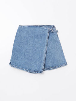 Beli Lastikli K?z ?ocuk Jean ?ort Etek