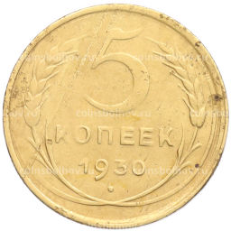 Монета 5 копеек 1930 года