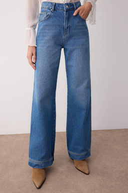 Mavi Normal Bel Paca Detayl? Wide Leg Jeans TWOAW26JE00006 - Trendyolmilla фото 3