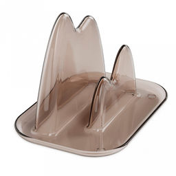 Подставка под крышку и ложку пластмассовая 18,5х13х12см, для крышек любого диаметра, антискользящие ножки, тонированный (Россия)