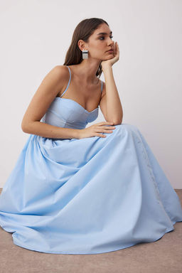 TRENDYOLMILLA Siyah A-Kesim Poplin Dokuma Midi S?k Elbise TPRSS24EL00294 фото 10