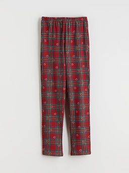 Beli Lastikli Ekose K?z ?ocuk Pijama Alt