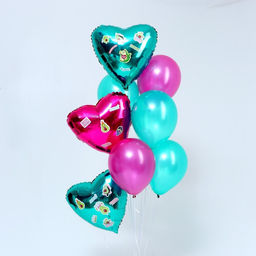 Воздушные шары, букет «С ДР. Авокадо», набор 8 шт., с наклейками