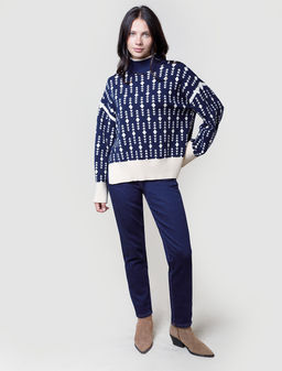 Джинсы mom-fit из эластичного денима на флисе - Vilatte фото 5