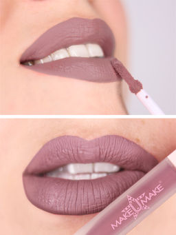#1 Сливовая водостойкая жидкая помада для губ - ICON - Make u make фото 3