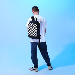 Рюкзак текстильный Lucky, 46х30х10 см, вертик карман, цвет чёрный - Nazamok фото 12