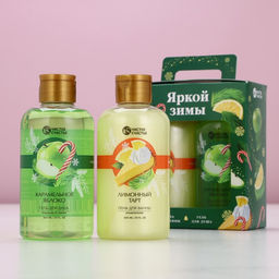 Новогодний подарочный набор косметики «Яркой зимы»: гель для душа и пена для ванны, 2×300 мл, Чистое счастье