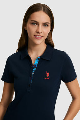 Kad_n Lacivert Polo Yaka Basic Ti__rt