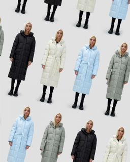 Пальто утепленное стеганное зимнее с капюшоном женское голубого цвета 9609Gl - Mtforce фото 14