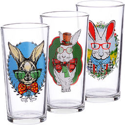 146-Д-1 Набор стаканов 230мл 6штЗайцы пижоны(х4)