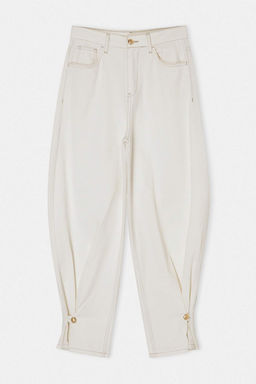 Limited Edition Ekru Paca Detayl? Yuksek Bel Baggy Jeans TWOSS26JE00255 - Trendyolmilla фото 6