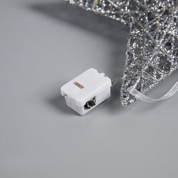 Подвеска световая Звезда серебристая, 2020х5 см, 10 LED, от батареек AG133, свечение тёплое белое - Luazon lighting фото 3