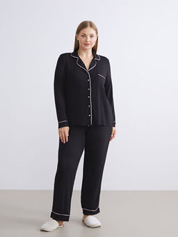 G?mlek Yaka Kad?n Pijama Tak?m?