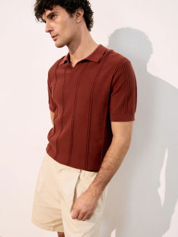 Джемпер поло фактурной вязки ZR2605043306-21 / Zarina