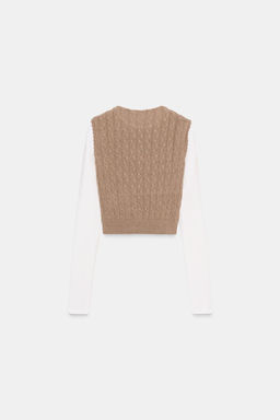 CONTRAST WAISTCOAT T-SHIRT - Zara фото 3