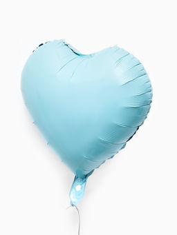 Цена за 2 шт. Воздушные шары фольгированные 17" "Сердце" цвет голубой сатин, набор 5 штук