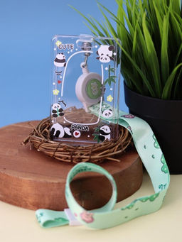 Футляр для карт на ленте ПО ПЛАНУ. "Cute panda", transparent