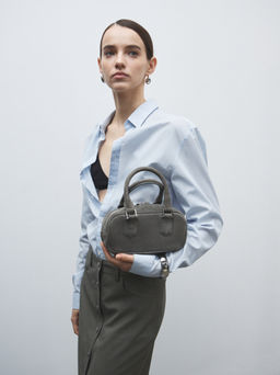 Женская сумка с ручками CALZETTI JADE Артикул 4741831, темно-серый  фото 5
