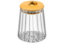 Банка стеклянная 650 мл 10*10*13 см с деревянной крышкой с силиконовым уплотнителем - Elan gallery фото 12