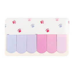 Цена за 3 шт. Блок-закладки с клеевым краем, 6 цветов по 20 штук, 18×65 мм, пастельные, розовый градиент