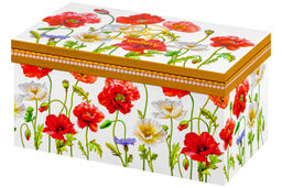 Ваза 1,5 л 11*11*21 см "Маки" квадрат, NEW BONE CHINA