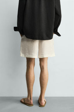 BERMUDA FLUIDA RELAXED FIT / Blanco roto - Zara фото 3