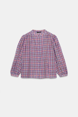 BLUSA CUADROS CUELLO REDONDO / Multicolor - Zara фото 9