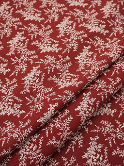 Теплый хлопок "Осенние травы" цв.насыщенный красно-терракотовый, ш.1.5м, хлопок-100%, 160гр/м.кв