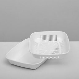 Туалет округлый с сеткой 33.5×25×6 см, белый