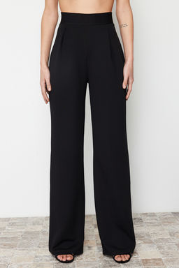 TRENDYOLMILLA Siyah Pileli Wide Leg/Rahat Kesim Orme Palazzo Pantolon TWOSS24PL00038 фото 9