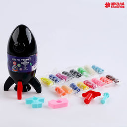 Тесто для лепки Ракета 15 цветов по 5 г, 2 формы, пресс