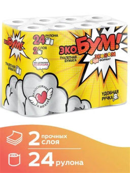 Туалетная бумага 2сл., 24шт/уп