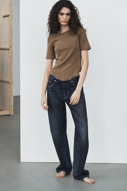 TRF LOW-RISE BAGGY TAPERED JEANS - Zara фото 2