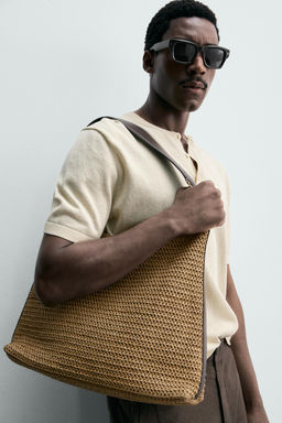 BOLSO SHOPPER TRENZADO / Blanco Crudo - Zara фото 2