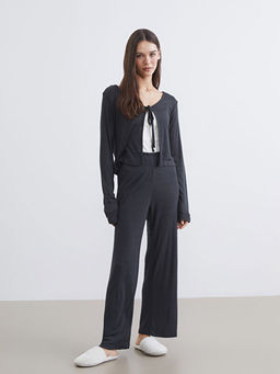 Ba?lamal? Yaka Dokulu Kad?n Pijama Tak?m?