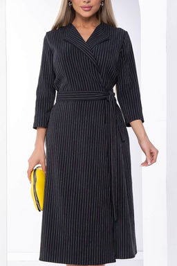 Платье офисное на запахе (блэк/полоска) П8204 - Lt collection фото 3