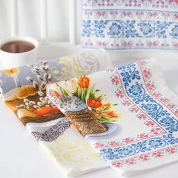 К-т полотенец Пасхальный 50*60 см. - 3 шт. рогожка хлопок 100% - Лен поволжья фото 4