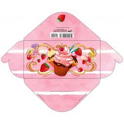 Цена за 5 шт. Конверт для денег "Без текста" (4008) блестки "Сладости"