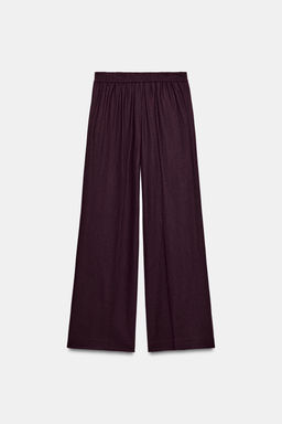 PANTAL?N RECTO LINO / Berenjena - Zara фото 8