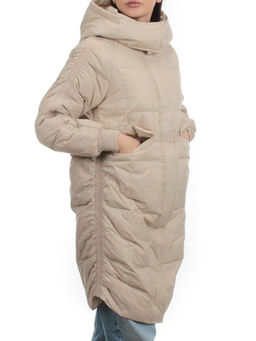 3064 BEIGE Пуховик зимний женский (80% пух, 20% перо)