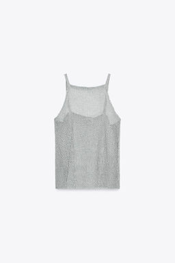 METALLIC THREAD CROCHET TOP - Zara фото 4