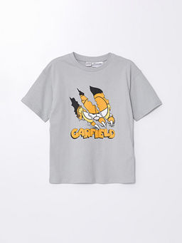 Rahat Kal?p Bisiklet Yaka Garfield Bask?l? K?sa Kollu Erkek ?ocuk Ti??rt