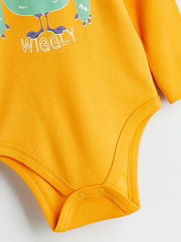 Bisiklet Yaka Uzun Kol Bask?l? Erkek Bebek ??t??tl? Body 2li