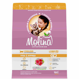 MOLINA, Сухой корм с уткой и куриц для взр.стерилиз.кошек,CAT STERILISED.DUCK&CHICKEN,0.4 кг,1060772