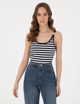 Lacivert Slim Fit Triko Ti__rt
