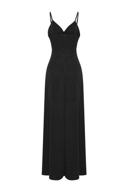 TRENDYOLMILLA Siyah A-Kesim Par?lt?l? Simli Orme Uzun S?k Abiye Elbise TPRSS25AE00175  фото 6