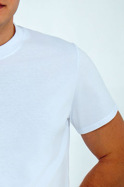 Арт. 61112/9 Футболка мужская однотонная 48-58 (6 шт) Цвет:белый